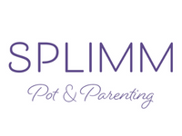 the words "SPLIMM pot & parenting" in purple