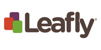 a red, green, and purple square logo next to the word "leafly"